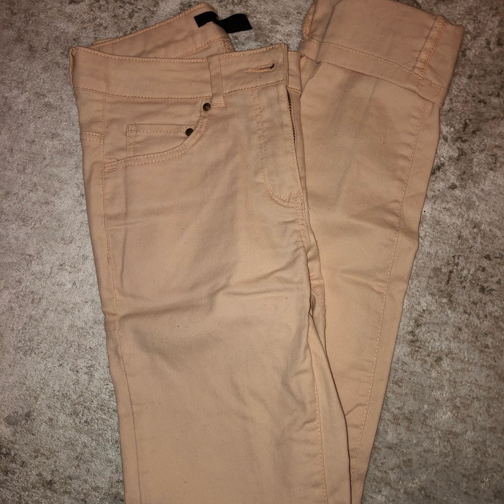 Peach H&M Linen Skinny Jeans Size 2 Flattering